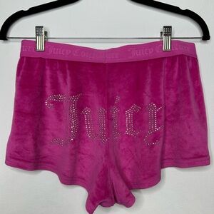 Juicy Couture Velvet Boxing Shorts Pink Size Small